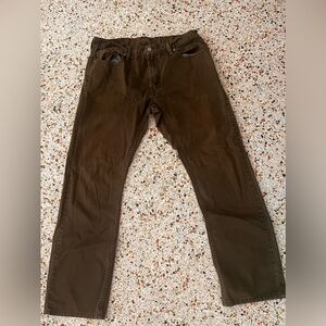 Vintage 90s Levi's Strauss&CO Men's 514 Slim Straight Jean 36Wx32L Olive Green